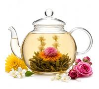 Thé Fleurissant Vert Chrysanthème Rose Et Lys, Boules De Thé Décoratives Pour Infusion Élégante, Moment Raffiné, Dégustation Et Pause Zen (Chrysanthème vert, roses, lys)