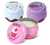 The Fruit Company Lot de 3 bougies parfumées noix de coco, mûres et fraises 100 % végétales | 40 heures