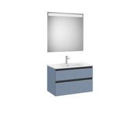 The Gap Pack 2 Tiroirs (Unik+Miroir) 800Mm Bleu Mat/ Poignées Noires - ROCA A851511548