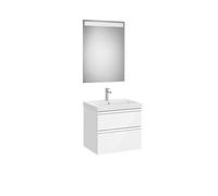 The gap pack 2t lavabo mural 600mm blanc brillant/poignées alu brillantes - ROCA A851974806