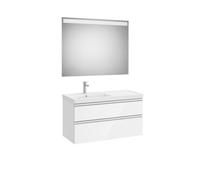 The gap pack 2t lavabo mural gauche 1000 blanc brillant/poignées alu brillantes - ROCA A851977806