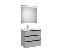 The Gap Pack 3T Lavabo À Gauche 800Mm Gris Moyen Mat/Poignées Noires - ROCA A851520547