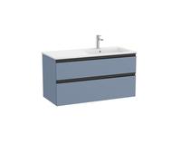 The Gap Unik 2 Tiroirs Lavabo À Droite 1000 Mm Bleu Mat/ Poignées Noires - ROCA A851482548