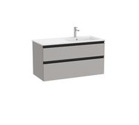 The Gap Unik 2 Tiroirs Lavabo À Droite 1000 Mm Gris Moyen Mat/Poignées Noires - ROCA A851482547
