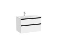 The Gap Unik 2 Tiroirs Lavabo À Gauche 800 Mm Blanc Mat/Poignées Noires - ROCA A851479509