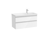 The gap unik 2 tiroirs lavabo asym dte 1000 mm blanc brill/poignées alu brill - ROCA A851967806