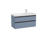 The gap unik 2 tiroirs lavabo asym dte 1000 mm bleu mat/ poignées noires - ROCA A851967548