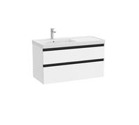 The gap unik 2 tiroirs lavabo asym gche 1000 mm blanc mat/poignées noires - ROCA A851966509