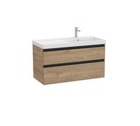 The gap unik 2 tiroirs lavabo asymétrique droite 1000 mm noyer/poignées noires - ROCA A851967517