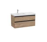 The gap unik 2 tiroirs lavabo asymétrique gauche 1000 mm noyer/poignées noires - ROCA A851966517
