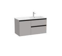 The gap unik 2t+1p lavabo asym droite slim 1000 gris moyen mat/poignées noires - ROCA A851997547