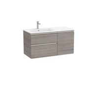 The gap unik 2t+1p lavabo asym gauche slim 1000 city oak/poignées nickel mat - ROCA A851996402