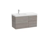 The gap unik 2t+1p lavabo mural asym gche 1000 mm city oak/poignées nickel mat - ROCA A851968402