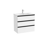 The Gap Unik 3 Tiroirs 800 Mm Blanc Mat/Poignées Noires - ROCA A851486509