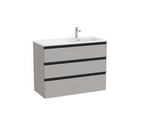 The Gap Unik 3 Tiroirs Lavabo À Droite 1000 Mm Gris Moyen Mat/Poignées Noires - ROCA A851492547