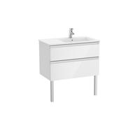 The gap unik meuble 2 tiroirs + lavabo droite 2 trou 800mm blanc brillant - ROCA A851480806
