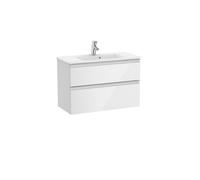 The gap unik meuble 2 tiroirs + lavabo slim 800mm blanc brillant - ROCA A851497806