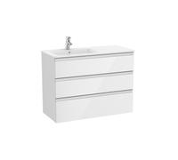 The gap unik meuble 3 tiroirs + lavabo slim gauche 1000mm blanc brillant - ROCA A851491806