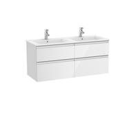 The gap unik meuble 4 tiroirs + lavabo slim double 2 trou 1200mm blanc brillant - ROCA A851483806