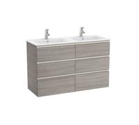 The gap unik meuble 6 tiroirs + lavabo slim double 1200mm city oak - ROCA A851493402