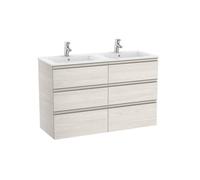 The gap unik meuble 6 tiroirs + lavabo slim double 1200mm frêne nordic - ROCA A851493434