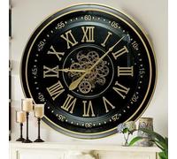 THE GEARS CLOCK Horloge murale 32 pouces Real Moving Gear Ireland Line (noir antique, 32 pouces (80 cm))