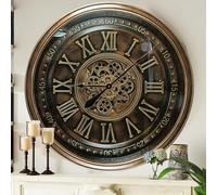 THE GEARS CLOCK Real Moving Gear Horloge murale Irland Line Bronze antique 80 cm