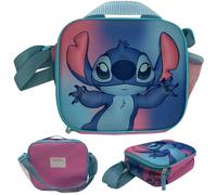 The Geeky Pop Sac Lunch Isotherme Stitch Disney Enfant - Sac Repas Isolé 23x20x8,5 cm avec Visuel 3D Relief, Bandoulière Réglable & Poche Filet - Idéal École, Pique-nique et Voyage