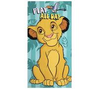 The Geeky Pop Serviette de Plage Le Roi Lion Disney - Simba - 70 x 140 cm - 100% Polyester - Légère & Séchage Rapide - Play All Day - Idéale Plage, Piscine, Voyage - Enfant