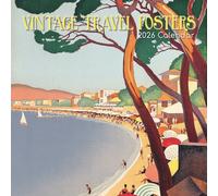 The Gifted Stationary Calendrier mural carré 2026, affiches de voyage vintage, calendrier à suspendre sur le thème des arts et des antiquités avec 180 autocollants de rappel, planificateur mensuel