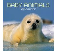 The Gifted Stationary Calendrier mural carré 2026, bébé animaux, calendrier à suspendre sur le thème des animaux avec 180 autocollants de rappel, planificateur mensuel pour la maison et les espaces