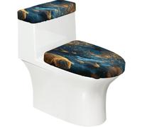 The Glowing Butterfly Lot de 2 housses de WC et de réservoir en tissu polyester avec fond élastique universel pour la plupart des couvercles de cuvette de toilette