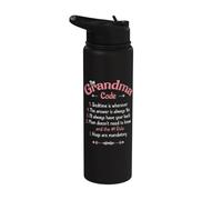 The Grandma Code Funny Rules Grand-mère Grandparent Stainless Steel Insulated Water Bottle