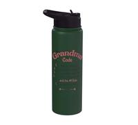 The Grandma Code Funny Rules Grandparent Grand-mère Stainless Steel Insulated Water Bottle