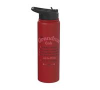 The Grandma Code Funny Rules Grandparent Grand-mère Stainless Steel Insulated Water Bottle