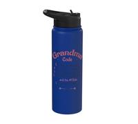 The Grandma Code Funny Rules Grandparent Grand-mère Stainless Steel Insulated Water Bottle