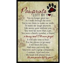 The Grandparent Gift Co. Grandparent Gifts Plaque commémorative avec empreintes de pattes Gauche par You Taille : 12,7 x 17,8 cm