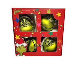 The Grinch Lot de 4 boules de Noël à suspendre pour sapin de Noël