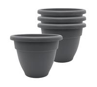 The HC Companies Lot de 4 jardinières, Gris Chaud, 20,3 cm