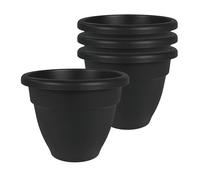 The HC Companies Lot de 4 jardinières, Noir, 15,2 cm
