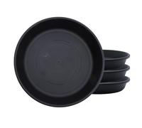 The HC Companies Lot de 4 soucoupes Rondes en Plastique Classique pour Plantes d'intérieur et d'extérieur - Noir, 27,3 x 27,3 x 4,4 cm