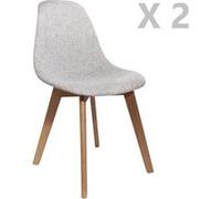The Home Deco Factory - 2 Chaises scandinaves design grosse maille Flora - Gris clair - Flora Gris clair G