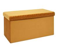 The Home Deco Factory Banc coffre - Velours moutarde