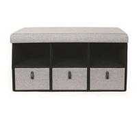 The Home Deco Factory - Banc d'entrée pliable - L. 76 x H. 39 cm - Gris clair - Scandi G