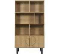 The Home Deco Factory - Bibliothèque 2 portes en bois CALYPSO - Marron - Calypso G