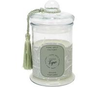 HOME DECO FACTORY - BO5578, Bougie Parfumée Bonbonnière Figue - Décoration Tendance - Cire de Paraffine - Temps de Combustion 80h - Dimensions 13.2 x 23.5 x 13.2 cm - Verte