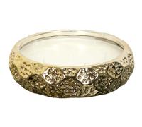 HOME DECO FACTORY - BO5548, Bougie Parfumée Céramique 7 Mèches Senteur Ambre, Décoration Tendance, Temps de Combustion 18h, Diamètre 20 cm, Couleur Doré - Idée Cadeau