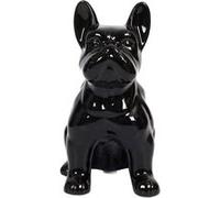 HOME DECO FACTORY – Sculpture céramique Bouledogue HD1316 – Noir, 20 cm, Cadeau décoratif