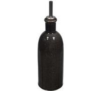 HOME DECO FACTORY - KA4738 Bouteille Huile Vinaigre 40 ramique - Accessoire de Table Élégant - Dimensions 7.10 x 7.10 x 25.00 cm - Coloris Noir Naturel