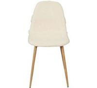 The Home Deco Factory - Chaise Faro tissu et pieds métal imitation bois - Beige - FARO bois G